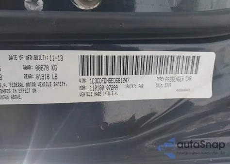 2014 Dodge Dart Aero z USA, uszkodzony, nr VIN 1C3CDFDH5ED681247